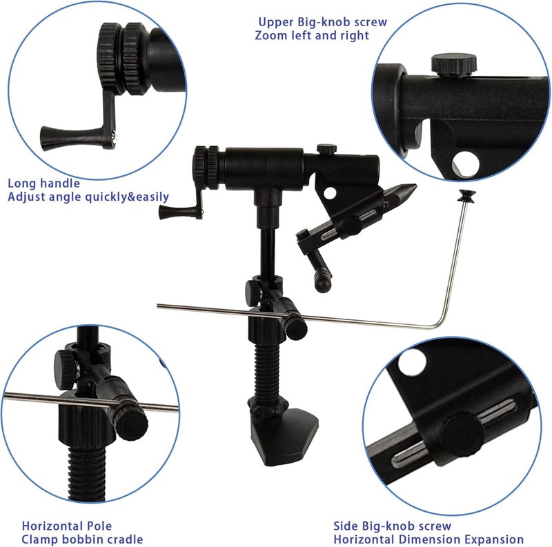 Riverruns II Generation Rotary Fly Tying Vise 360 Degree Rotation Ultra Light Rotary Fly Vise - Image 3